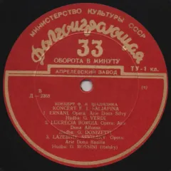 Концерт Ф. И. Шаляпина=Koncert F. I. Saljapina (другое яблоко) (10 Дюймов) Без обложки