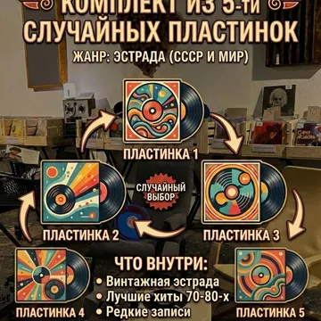 Комплект из 5-ти случайных виниловых пластинок. Жанр: Эстрада