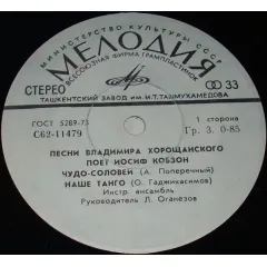 Песни Владимира Хорощанского Поет Иосиф Кобзон (7 Дюймов) Без обложки